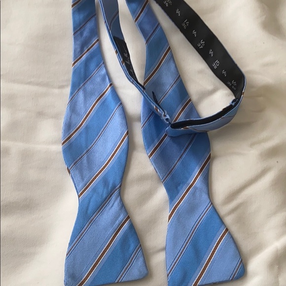 Nicole Miller striped bow tie blue and brown - Picture 3 of 5